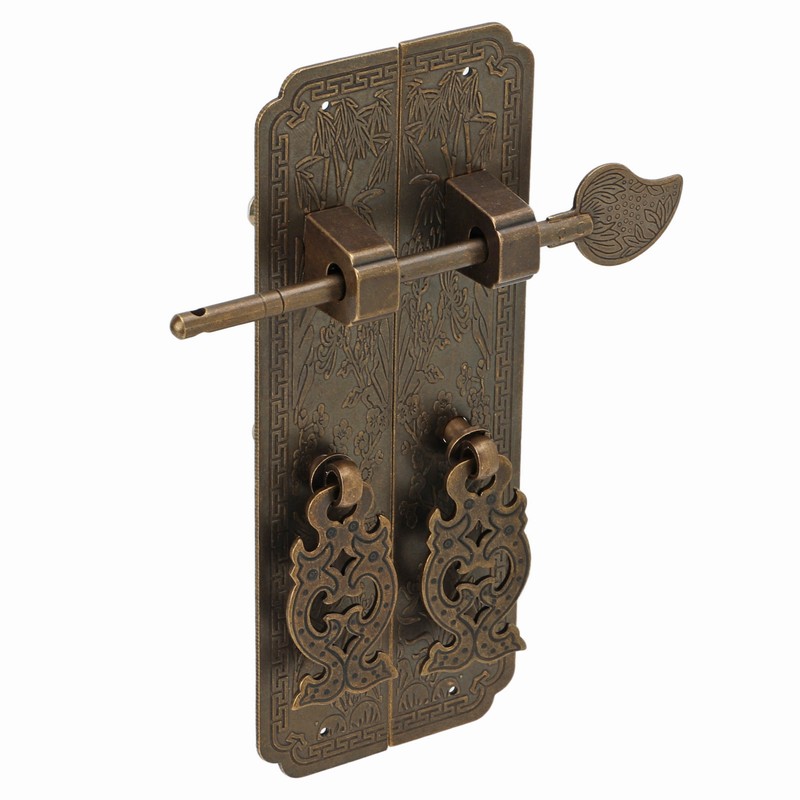 Antique Handles Plum Orchid Bamboo Chrysanthemum Chinese Retro Antique Brass