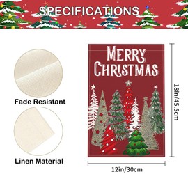 Christmas Trees Garden Flag, Merry Christmas Yard Flag Double Sided Weather Resistant Outside Decorative Flag for Patio Lawn Home Courtyard 12x18inch