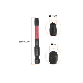 HARFINGTON 5pcs Impact Tough Torx Drill Bit T30 2.6" Length 1/4" Hex Shank S2 Steel Magnetic Insert Star 6 Point Head Screwdriver Bits