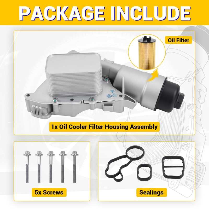 11428585235 Aluminum Engine Oil Cooler Filter Housing Assembly Compatible with
