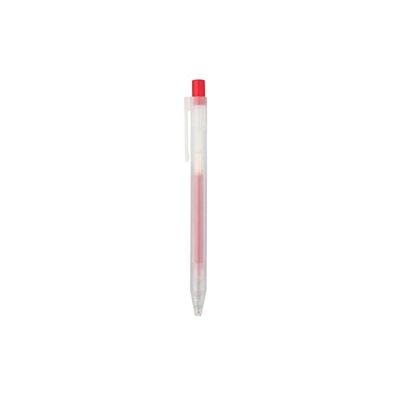 Mu-in Ryohin Smooth Writing Gel Ink Ballpoint Pen, Red, 0.5mm