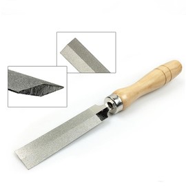 Diamond Rhombic File, Diamond Coated Edge File Hand Shaping Woodworking Tools with Wooden Handle for Metal, Stone, Wood (4 Inch)