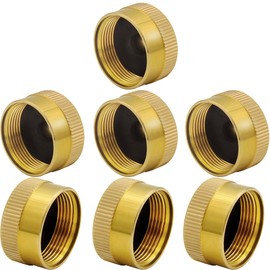 Beduan Solid Brass Refill 1 LB Propane Cylinder Cap Camping Gas Tank Caps (Pack of 7)