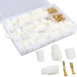 PENGLIN 380 Pcs Coupler Connector Flat Terminal 110 Type Set Terminal Housing Set Coupler Housing Connector 2 Poles 3 Pole 4 Pole 6 Poles Male Female Crimp Terminals for Automobiles Motorcycles Trucks