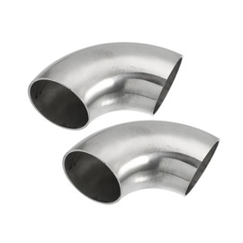Motoforti Universal OD 1.5 Inch 90 Degree 1.2mm Thickness Mandrel Bend Tube,Exhaust Elbow Pipe,SS304 Stainless Steel,Silver Tone,2pcs