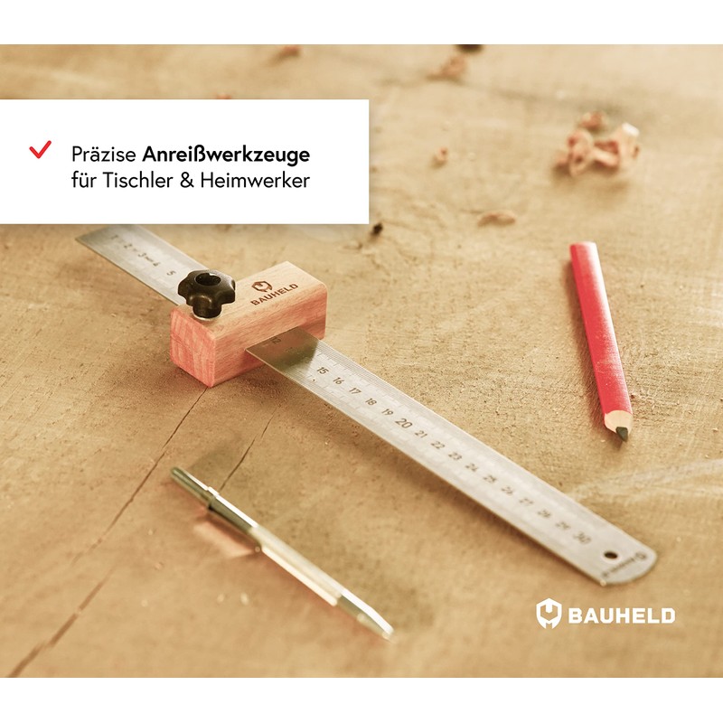 BAUHELD® Steel Ruler 150 mm [EG-1] - Steel Ruler with