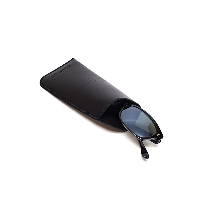 Calabria Mens Slim Half-Clip Case in Black or Brown (Black