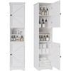 Viaozutis Tall Bathroom Cabinet, Storage Cabinet with 2 Doors &