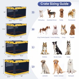 A4Pet Portable Dog Crate, Travel Dog Crate - Lightweight, Durable and Collapsible Dog Crate with 3-Door, Adjustable Stainless Steel Frame, Soft Sided Foldable Dog Kennel