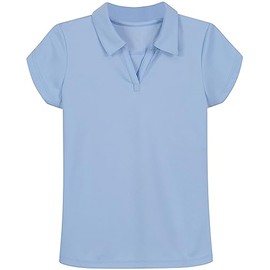 Nautica Girls' School Uniform Short Sleeve Performance Polo, Navy, X-Large (16.5/18.5) Plus