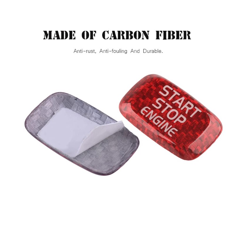HIBEYO Carbon Red Push Button Start Stop Switch for Volvo