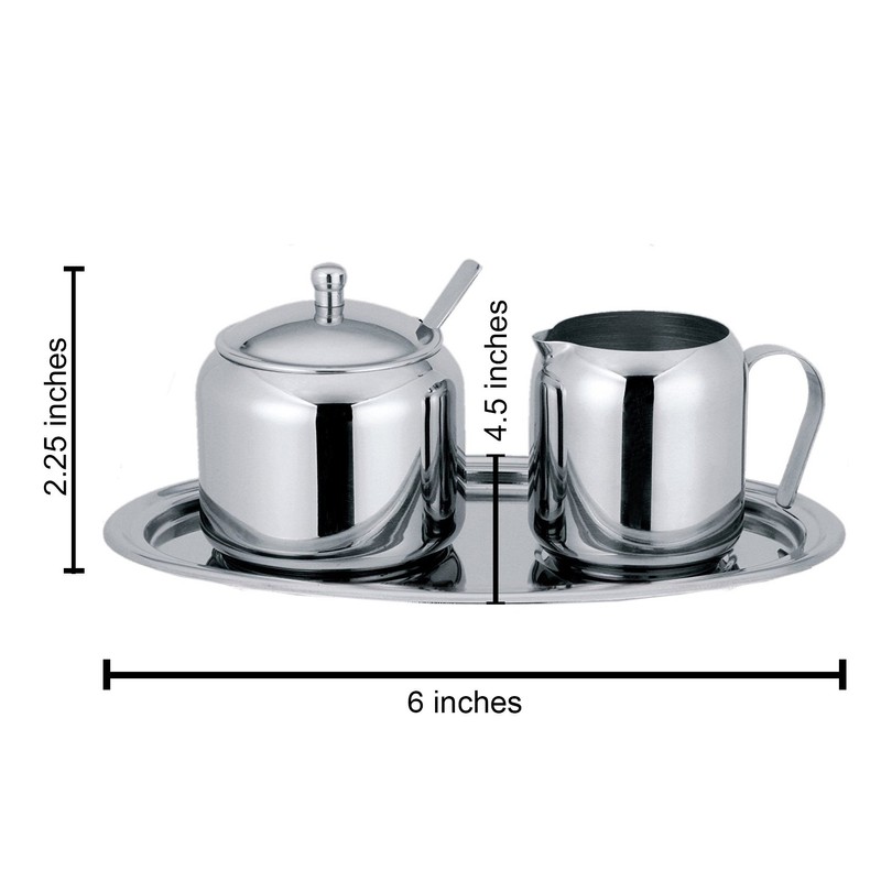 Cuisinox 5-Piece Cream and Sugar Set, Stainless Steel