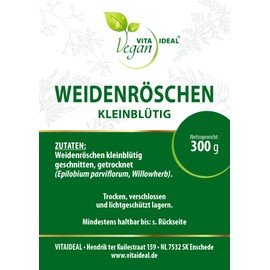 VITA IDEAL Vegan® Small Flowered Willow Florets 3 x 300 g Cut & Dried - Epilobium Parviflorum - Willow Rose Herbs Tea & Infusion, No Additives