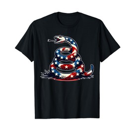 Gadsden Flag Don't Rattlesnake Tread American USA Flag Stars T-Shirt