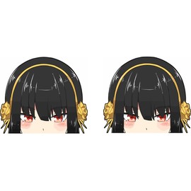 Pure Print Cut Anime Peeker Spy Family Forger Sticker - Anya & Yor - 2 Pack 9cm - Car Sticker Waterproof (Yor2)