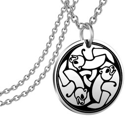 FAADBUK Celtic Three Bears Necklace - Brave Queen Elinor Celtic Knot Charm