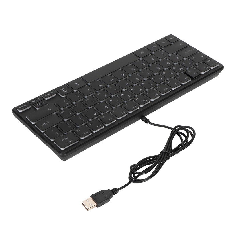 64 Keys RGB Backlit Keyboard USB Wired Gaming Keyboard Portable