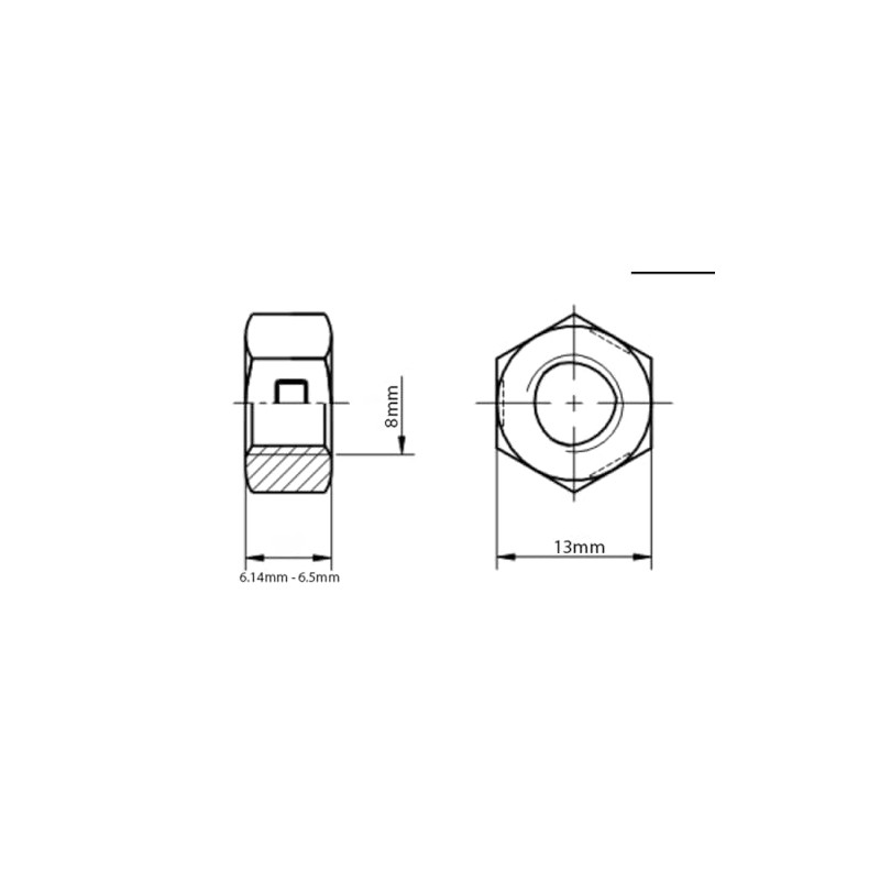 M8 Hexagon Full Nuts A4 Marine Grade Stainless Steel DIN