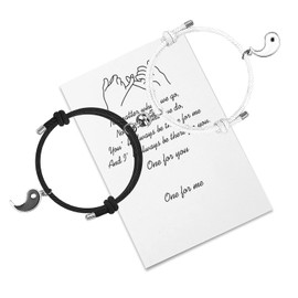 free-space Best Friend Magnetic Bracelets for 2 Matching Yin Yang Relationship Attraction for Friendship Boyfriend Girlfriend (Yin Yang), Nylon