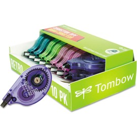 Tombow Mono Retro Correction Tape Assorted Colors, 10-Pack
