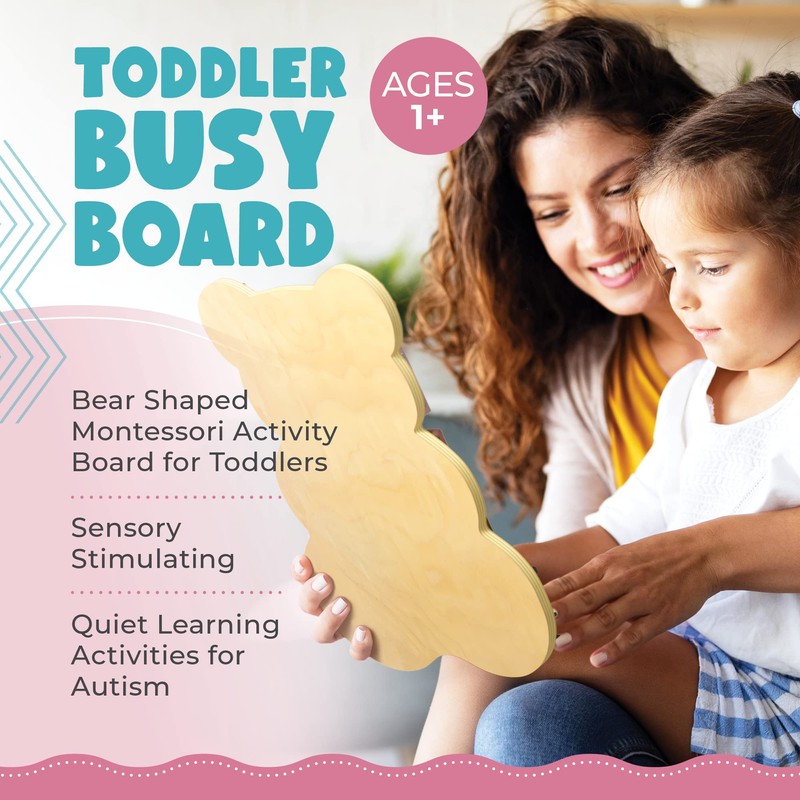 KIDDERY TOYS Busy Board for Toddlers - Activity Board Bear