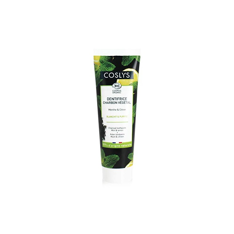 Coslys Organic Toothpaste with Vegetable Charcoal - 100 g