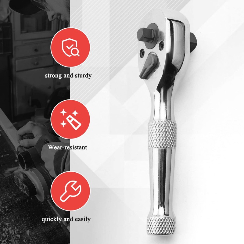Hausdec 72 Teeth Ratchet Socket Wrench Mini 1/4Inch 3/8Inch Double