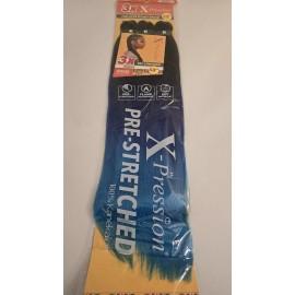 SENSATIONNEL X-pression Expression Kanekalon 3X Braid Hair Pre-Stretched 58" #3T1B/DBLUE/LB