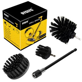 OYGLYG Drill Brush Attachment Kit, Multi-Purpose Scrubber, 4-Piece Cleaning Kit for Bathroom, Glass, Tile, Car Tires - Black