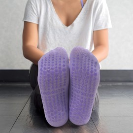 BOARDFEB Yoga Socks Women's Stopper Socks 36-42, 5 Pairs Non-Slip Socks Women's Non-Slip Socks Pilates Socks Gifts for Women Girls Adults (Colourful), Black, white, green, pink and purple, One size