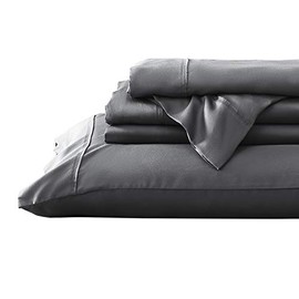 Valeron 100% Tencel Modal Sateen Woven-Luxuriously Soft, Breathable, Cooling Beech Tree Fiber-Sheet Set, Twin, Charcoal