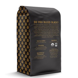 Death Wish Coffee, Valhalla Java Dark Roast Grounds - Extra Kick of Caffeine - 5 Lb. - Bold & Intense Blend of Arabica Robusta - USDA Organic - Strong Coffee for Morning Boost