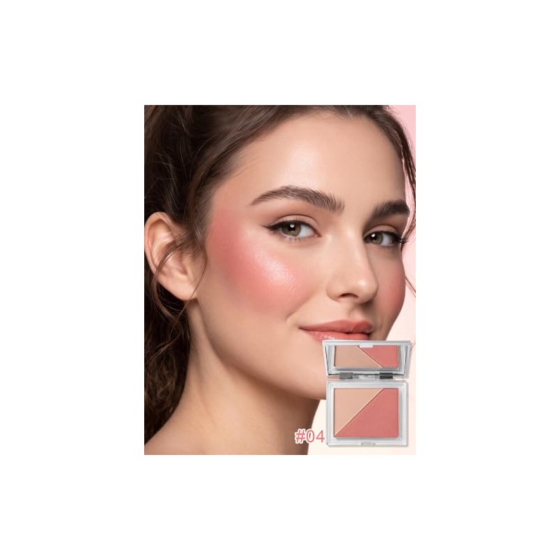 Erinde 3 tonos Cosmetics Powder Blush Palette Mate,#04