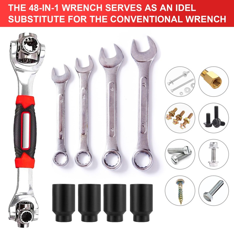 SAPILIT 48 in 1 Universal Socket Wrench, Chrome 45# Steel,