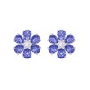 Solid Sterling Silver Pear-Shaped 1.64carats Tanzanite Flower Style Summer Cute