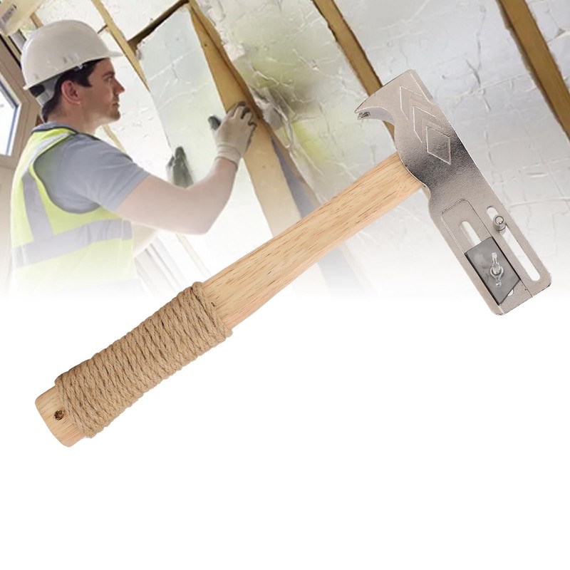 Magnetic Roofing Hammer, Multifunctional Magnet Roofing Hatchet with Wood Handle,