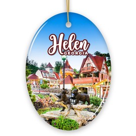 Beautiful Helen Town Georgia Ornament, German-Inspired Alpine Village