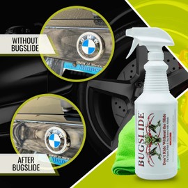 BugSlide 32 Oz Car Detailing Kit with Microfiber Towel – Exterior or Interior Car Cleaner and Waterless Detailer Spray – Clean, Polish, Shine, and Degrease, Never Wax Again – Easy to Use
