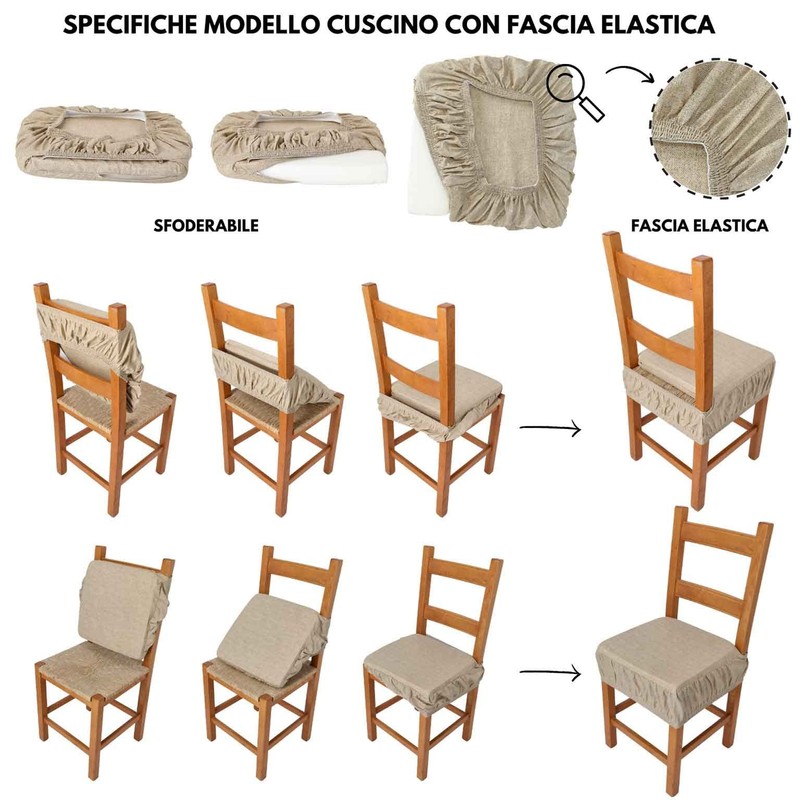 Casatessile Mexico Seat Cushion 40 x 40 cm with Elastic