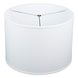 FenchelShades.com 18" Top Diameter x 18" Bottom Diameter 13" Height Cylinder Drum Lampshade USA Made (Linen White)
