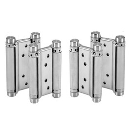 2 Pairs (4Pcs) of 5" Heavty Duty Stainless Steel Cafe Saloon Door Swing Self Closing Double Action Spring Hinges