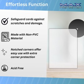 Max Protection Notched Penny Sleeves - Archival-Safe, Acid-Free Soft Sleeves for Crystal Clear Vintage/Modern Sports Cards - Thick Card Sleeves for Trading/Patch Cards - Prevent Corner Dings, 100 ct