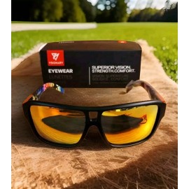 Vsionary New! Vsionary Eye Wear Polarized UV 400 Protective Sunglasses Black & Red w/ Bag