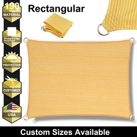 14' x 21' Yellow Straight Edge Sun Shade Sail, Rectangle Awning Outdoor Shade Cloth Pergola Cover UV Block Fabric- Customized
