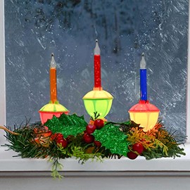 3 Light Christmas Bubble Candle Lamps，Traditional Bubble Candle Light with 4 Multicolor Bubble Light(1 Spare)，E12 Base, 5 W Multicolor Bubble Candle Lamps for Party Home Centerpieces Christmas Decor