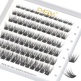 Lash Clusters C Curl 84 Pcs Mix Length Natural Look Cluster Lashes DIY Lash Extensions 8mm 10mm 12mm 14mm 16mm Individual Eyelash Clusters Super Thin Band EMEDA (Mix 8-16mm C Curl Natural Ferry)
