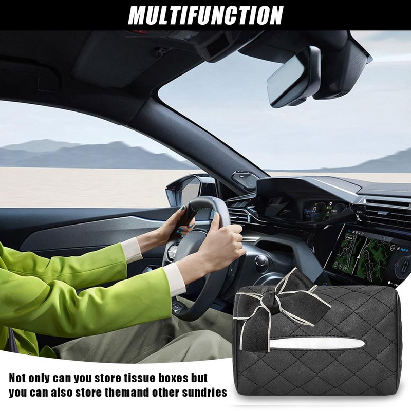 DUSCOKE Large Car Tissue Holder for 120 Standard Tissues –