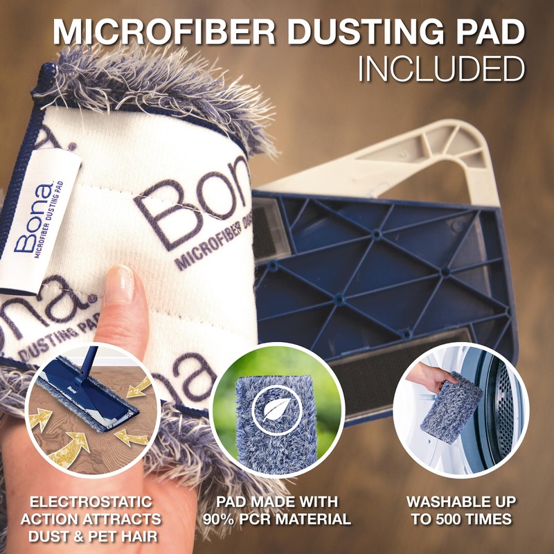 Bona Microfiber Pad 3-Pack includes Dusting, Cleaning, and Deep Cleaning