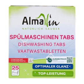 AlmaWin Spülmaschinen-Tabs 25 Stück I Umweltfreundliche Spülmaschinentabs I Mit frischem Zitronenduft I Frei von Phosphaten, synthetischen Duft- & Farbstoffen I Vegan