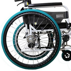 I A~uru Kea Foil Socks for Rear Wheels, Green, Medium (L) Width: 3.3 inches (8.5 cm) (Suitable Wheel Size: 20 - 22 inches), Wheelchair, Wheel Socks, Laundry Net